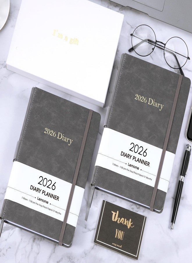 Lemome 2026 Diary - 2026 Daily Planner from January - December 2026, Appointment Book 5.75" x 8-5", Daily Hourly Planner with Tabs, Inner Pocket, Pen Loop, Bookmarks - Image 2